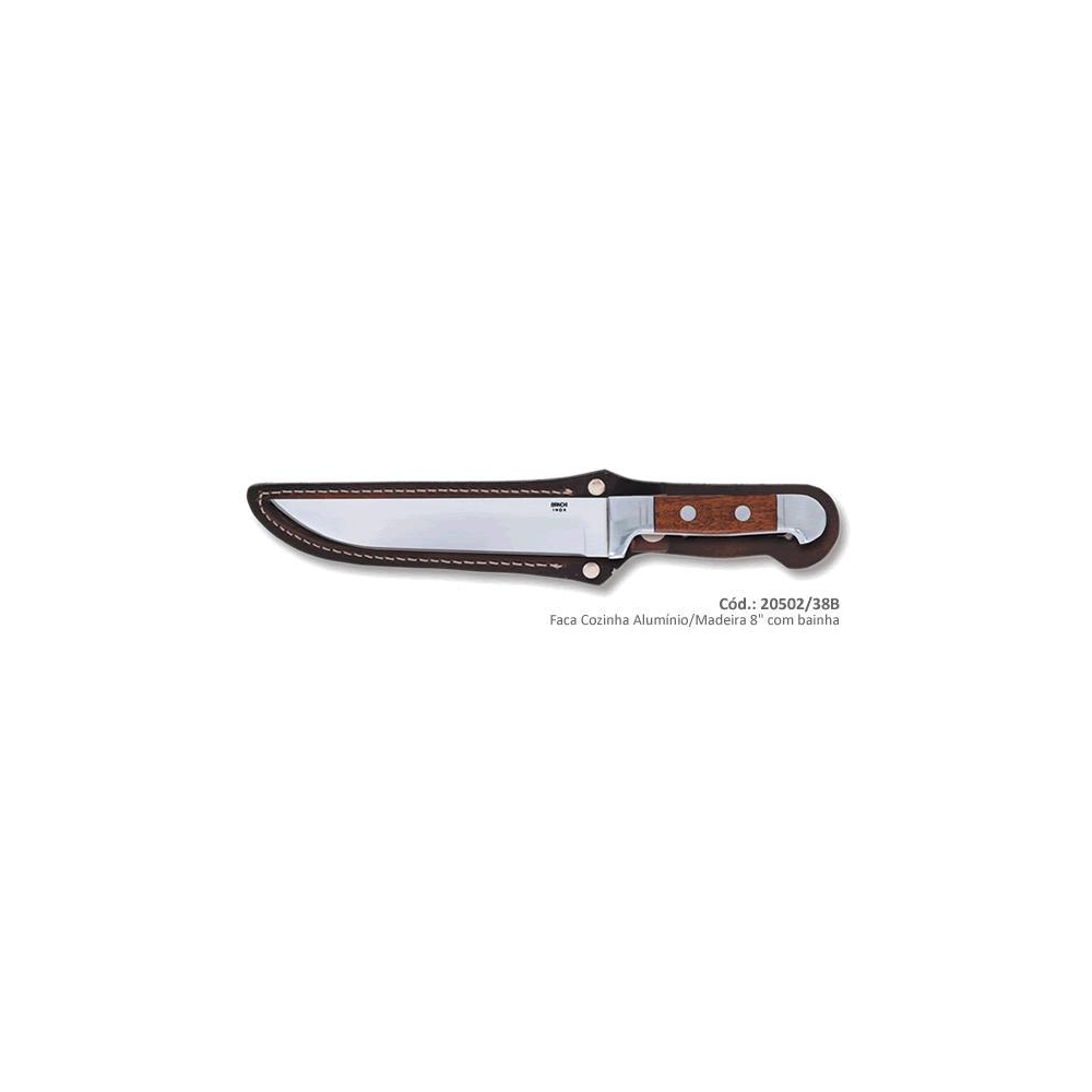 FACA BIANCHI COZINHA ALUMINIO/MADEIRA 8´´ COM BAINHA