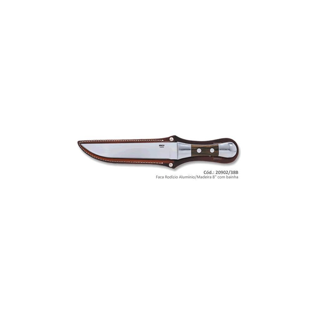 FACA BIANCHI RODIZIO ALUMINIO/MADEIRA 8´´ COM  BAINHA