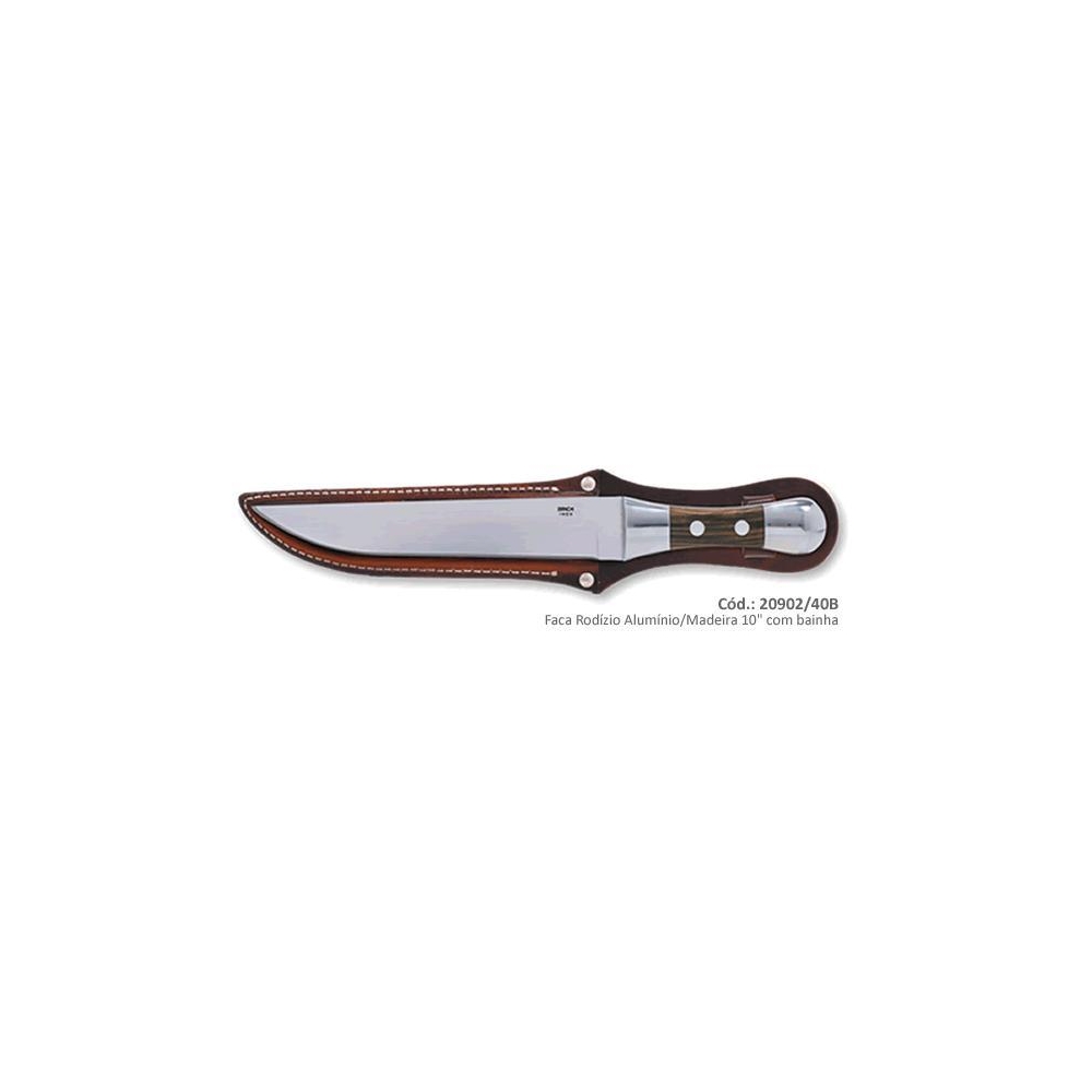 FACA BIANCHI RODIZIO ALUMINIO/MADEIRA 10´´ COM BAINHA
