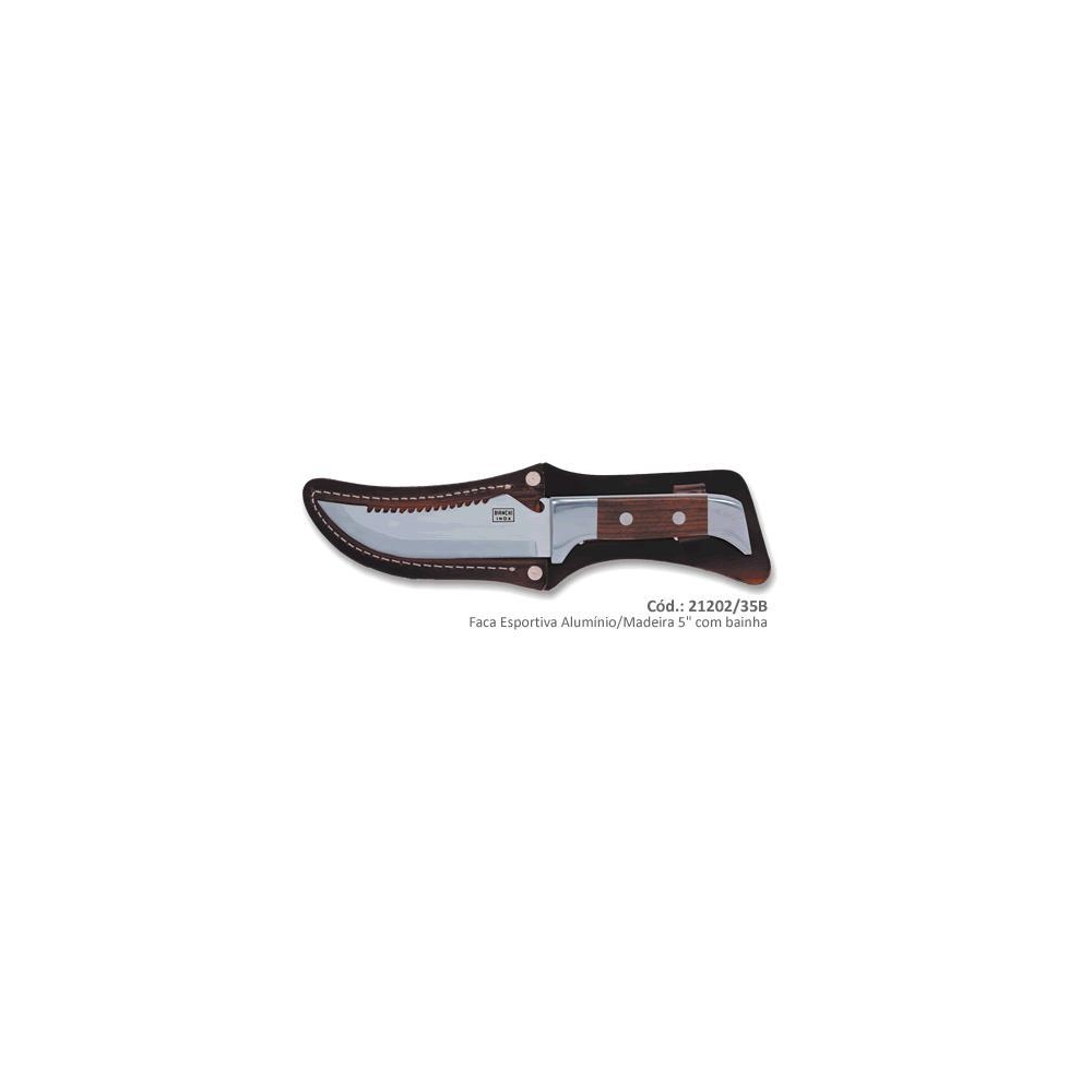 FACA BIANCHI ESPORTIVA ALUMINIO/MADEIRA 5´´ COM BAINHA