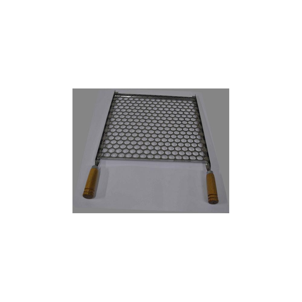 GRELHA CHURRASCO DE AÇO INOX 60cm X 40cm GROSSA REFORÇADA