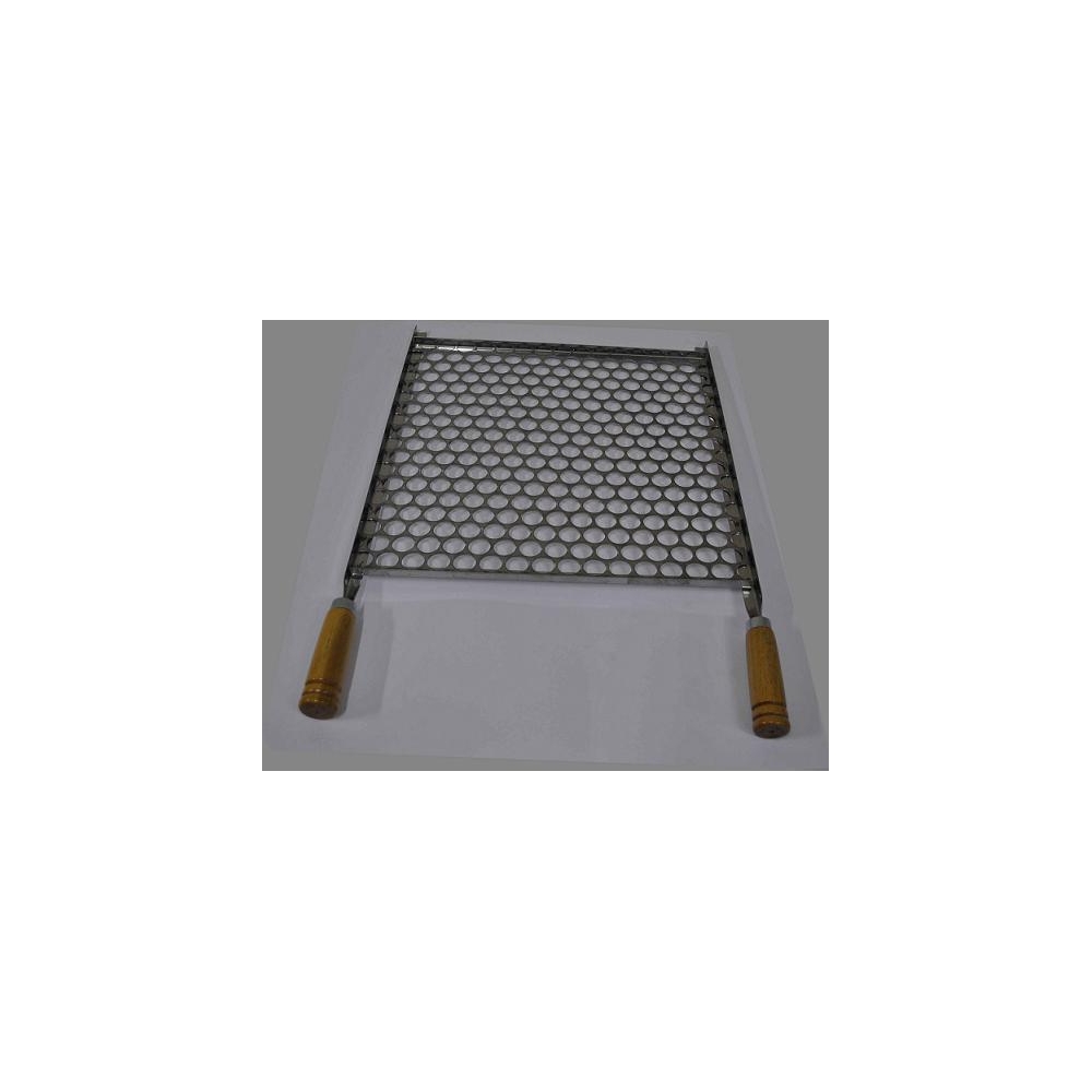 GRELHA CHURRASCO DE AÇO INOX 50cm X 50cm GROSSA REFORÇADA