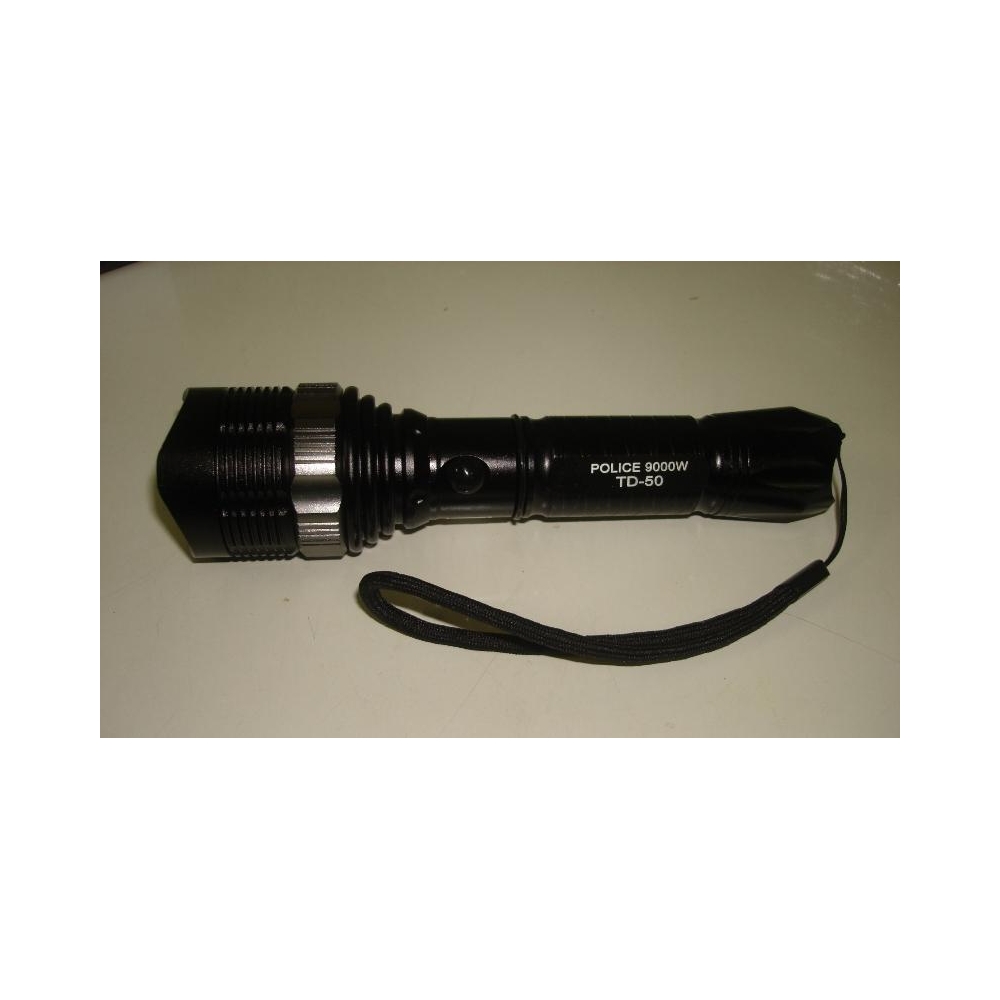 LANTERNA METAL PRETA RECARREGAVEL TAUE 9000W/2500 LUMENS